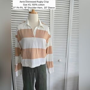 Aerie Striped Rugby Crop Top